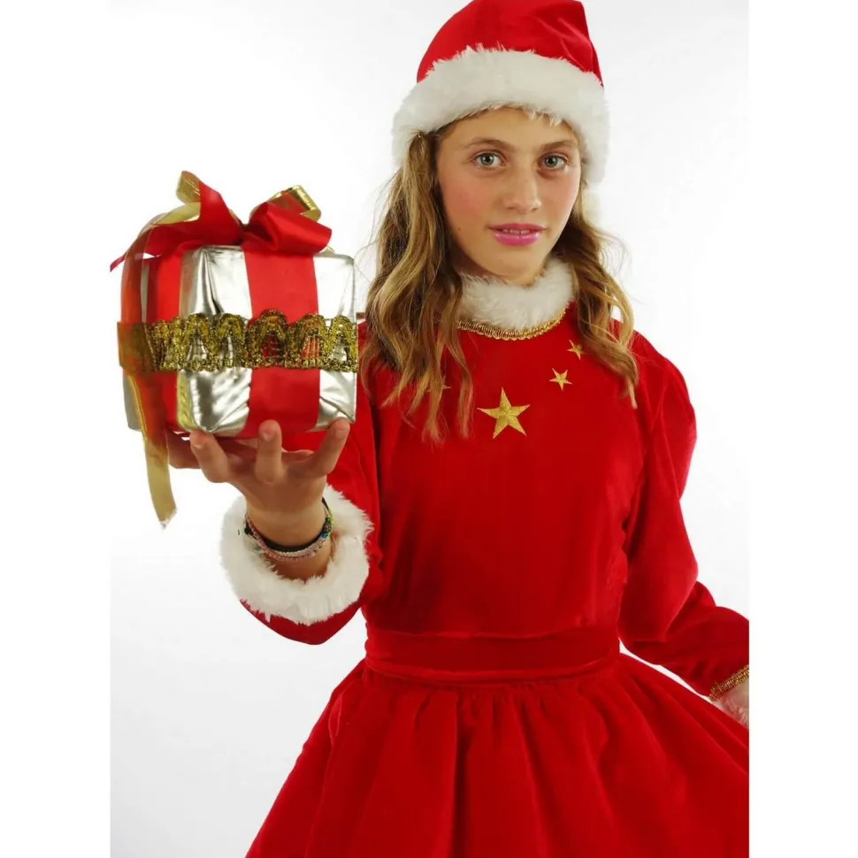 Costume Mère Noël broderie - Fille - RueDeLaFete