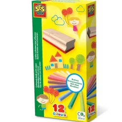 Craies colorées avec effaceur tableau - SES Creative