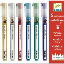 Crayons 6 marqueurs métalliques - Djeco