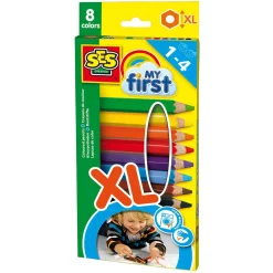 Crayons de couleurs My First : 8 crayons de couleurs XL - SES Creative