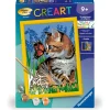 CreArt Kids 18x24cm : Chat et son compagnon le papillon - Ravensburger
