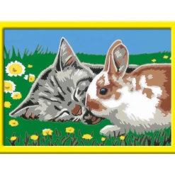 CreArt Kids 13x18cm : Chaton et son compagnon le lapin - Ravensburger