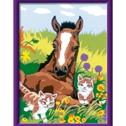CreArt Kids 18x24cm : Cheval et chatons - Ravensburger