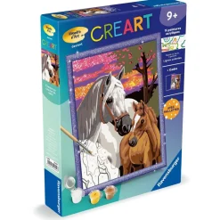 CreArt Kids 18x24cm : Chevaux au coucher de soleil - Ravensburger