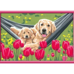 CreArt Kids 31x21cm : Labradors et tulipes - Ravensburger