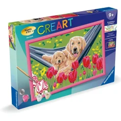 CreArt Kids 31x21cm : Labradors et tulipes - Ravensburger