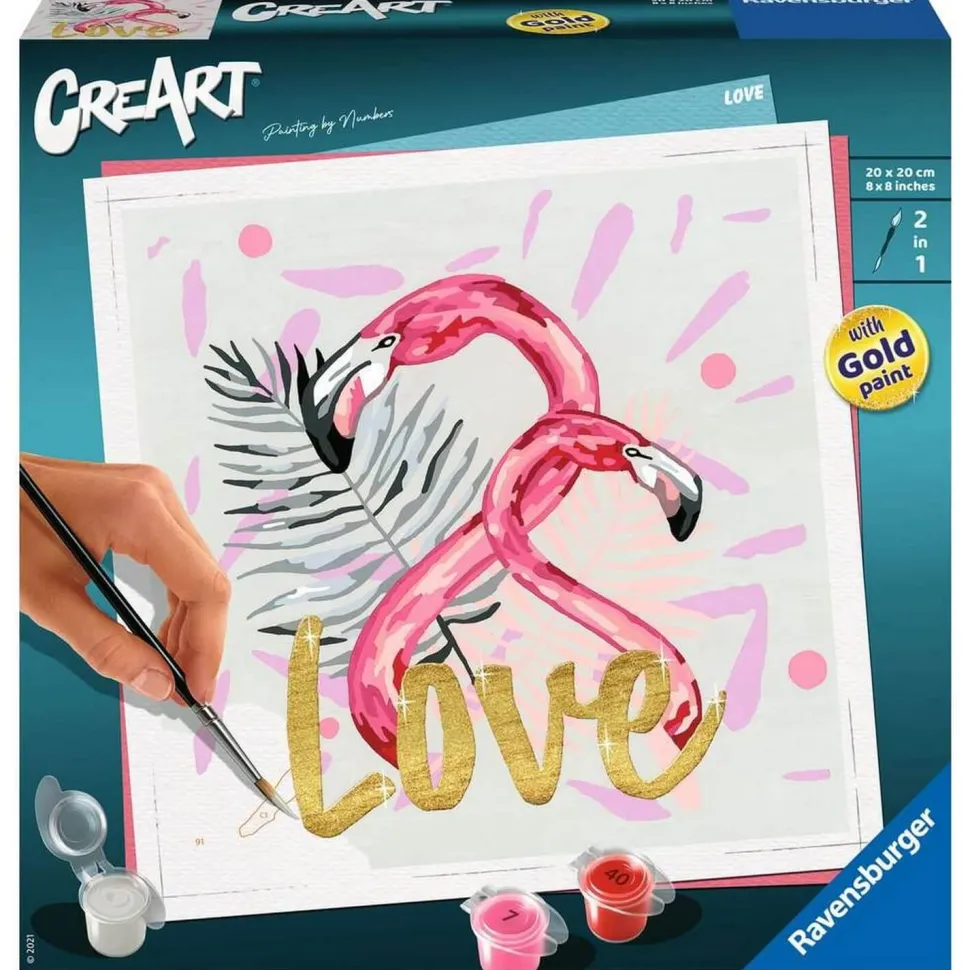 CreArt Peinture au numéro : Carré - Love - Ravensburger