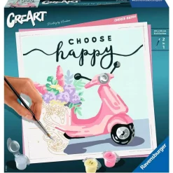 CreArt Peinture au numéro : Carré - Choose happy - Ravensburger