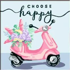 CreArt Peinture au numéro : Carré - Choose happy - Ravensburger