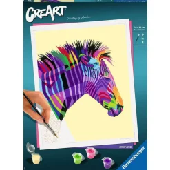 CreArt Peinture au numéro : Grand Format : Zebre - Ravensburger