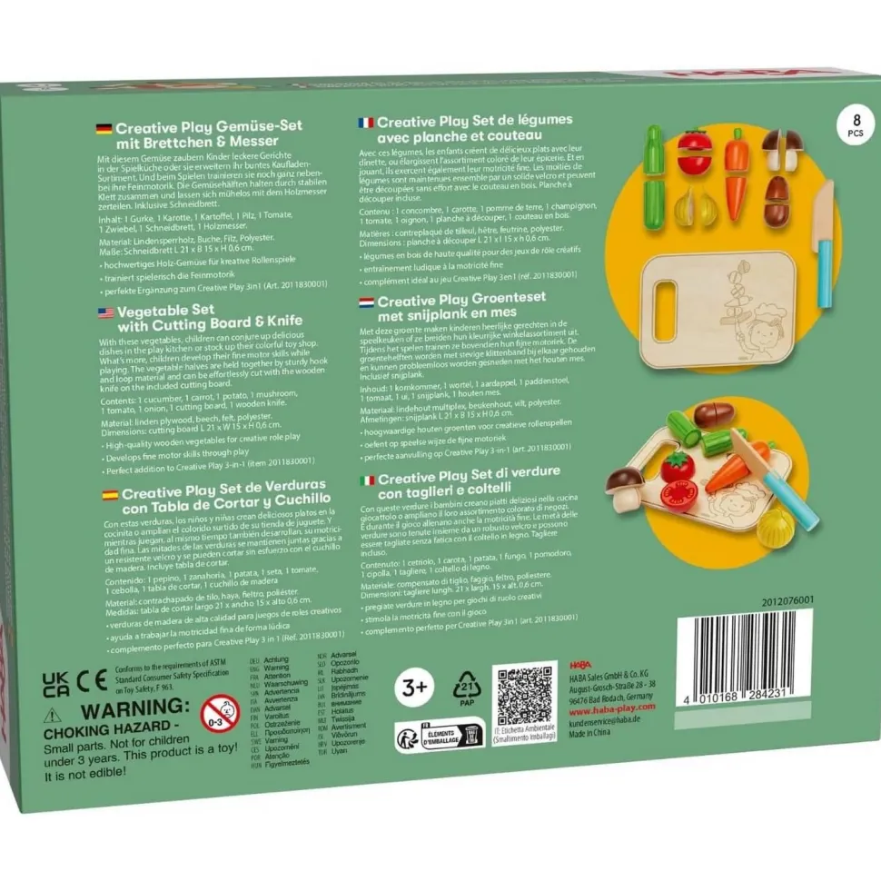 Creative Play – Set de légumes avec planche et couteau - Haba