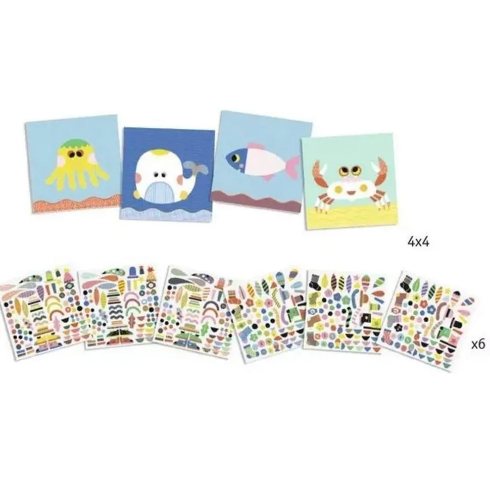 Créer avec des stickers : Animaux marins - Djeco