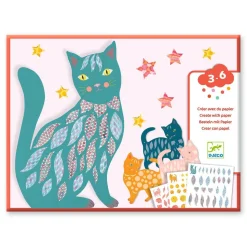 Créer avec du papier : Les jolis chats d’Elodie - Djeco