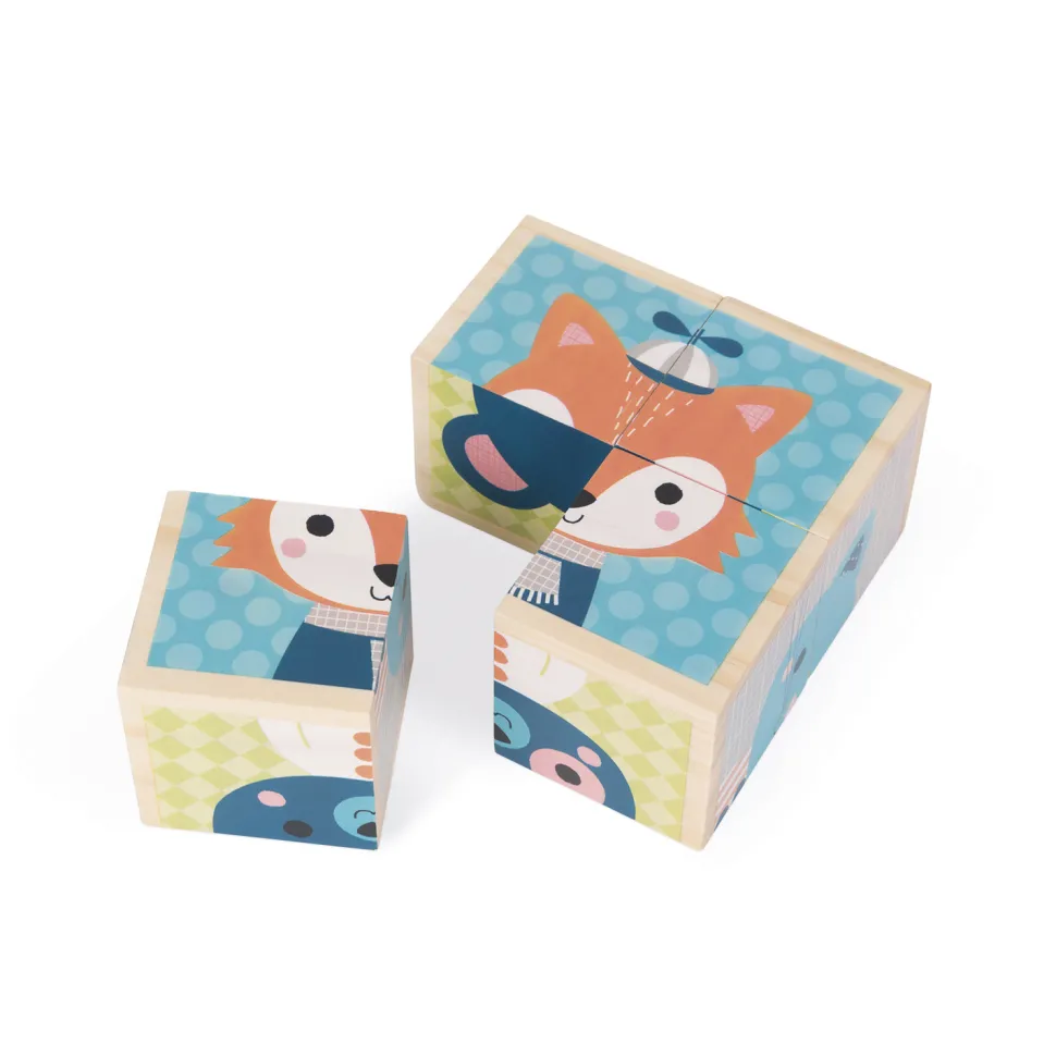 Cubes en bois : Mes Premiers Cubes : Portraits de la forêt - Janod