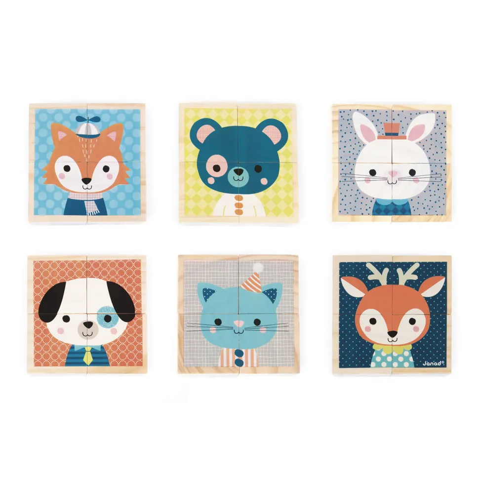 Cubes en bois : Mes Premiers Cubes : Portraits de la forêt - Janod