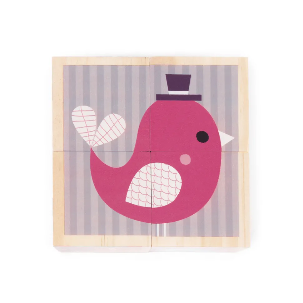 Cubes en bois : Mes Premiers Cubes : Bébés Animaux - Janod