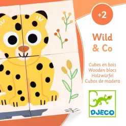 Cubes en bois : Wild and Co - Djeco