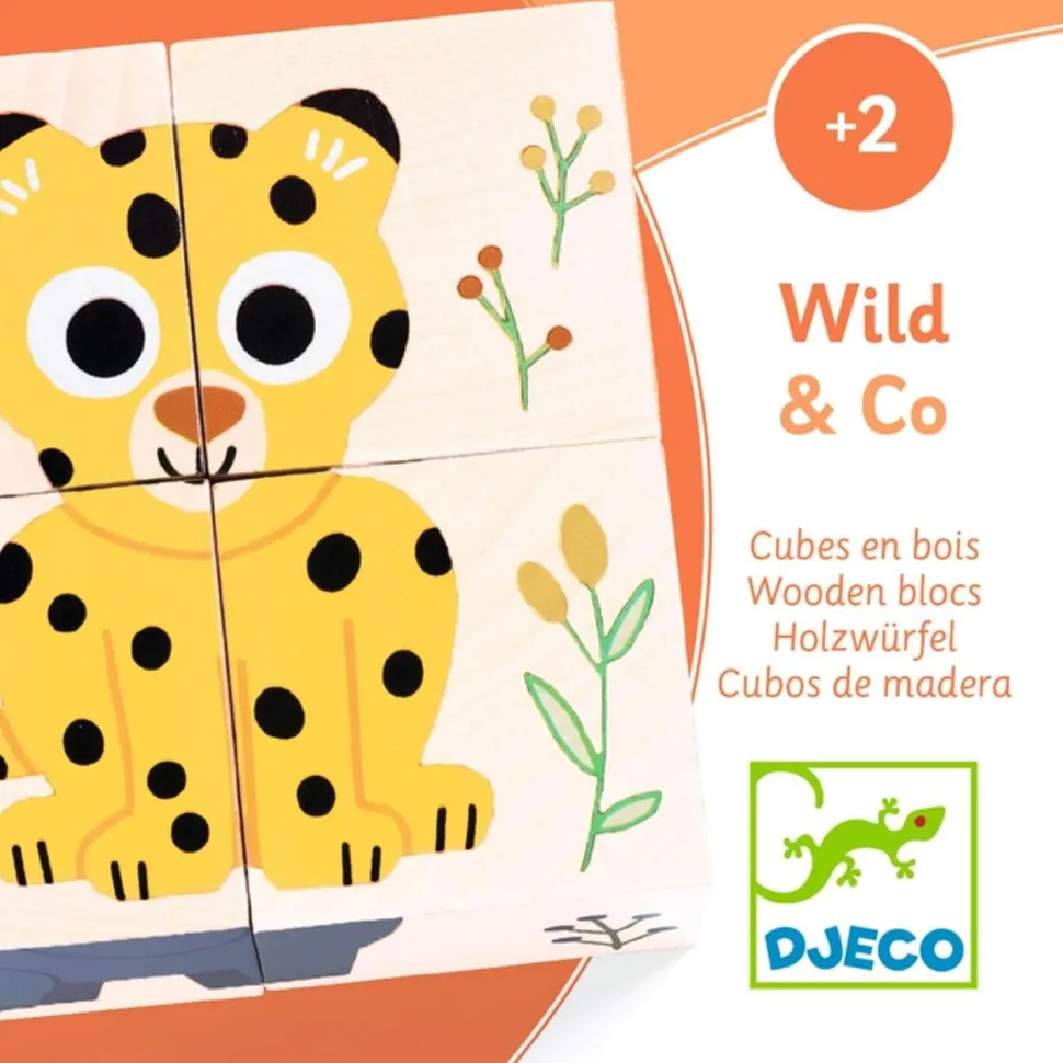 Cubes en bois : Wild and Co - Djeco