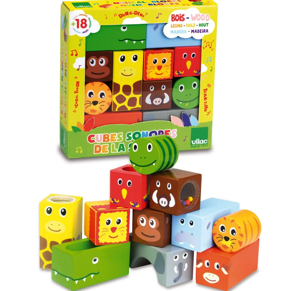 Cubes sonores animaux de la jungle - Vilac