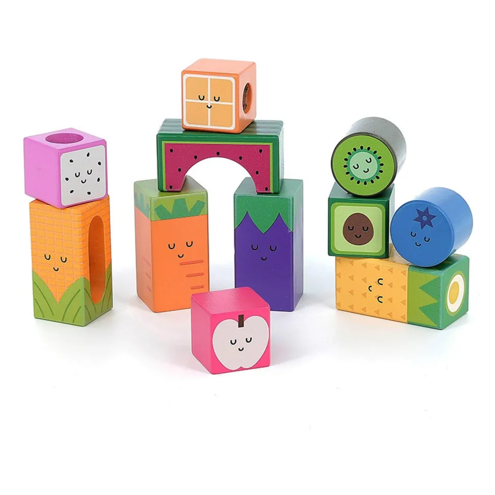 Cubes sonores en bois : fruits - Andy Westface - Vilac