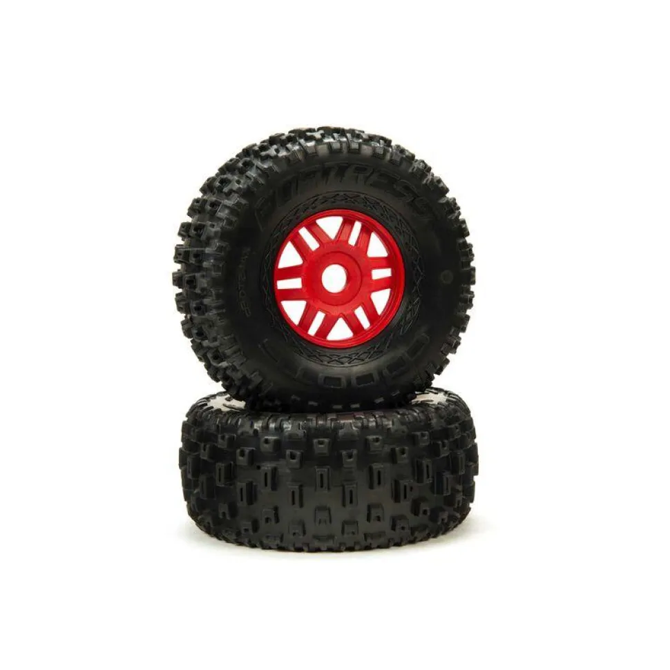 DBOOTS 'Fortress' Tire Set Glued (Red) (2pcs) - ARRma