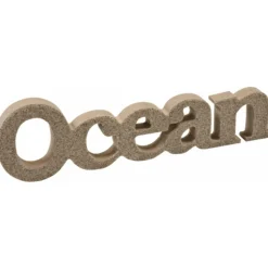 Déco table Mot OCEAN effet sablé ivoire 21,4cm - RueDeLaFete