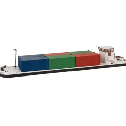 Décor : Cargo fluvial avec conteneurs - Faller