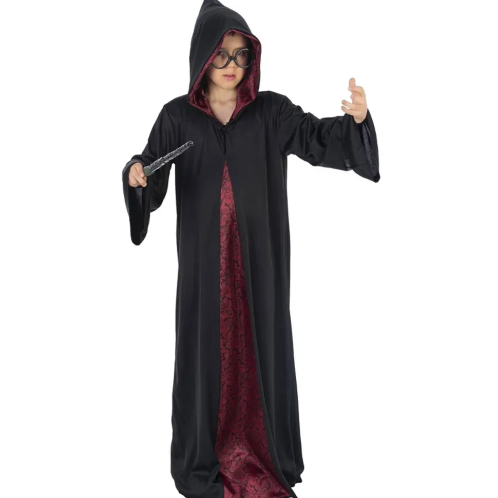 Déguisement Cape Sorcier noire/Bordeaux - enfant - RueDeLaFete