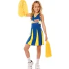 Déguisement De Pom Pom Girl - Bleu et jaune - Fille - RueDeLaFete