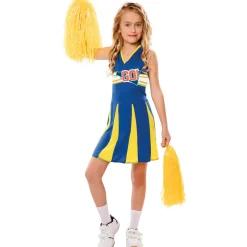 Déguisement De Pom Pom Girl - Bleu et jaune - Fille - RueDeLaFete