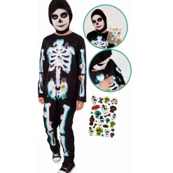 Déguisement Dia de los Muertos avec autocollants - Enfant - RueDeLaFete