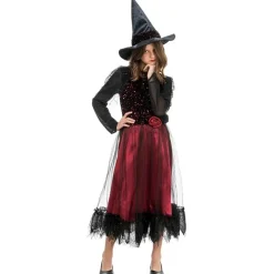 Déguisement Sorcière Lucinda Bordeaux à sequins - enfant - RueDeLaFete