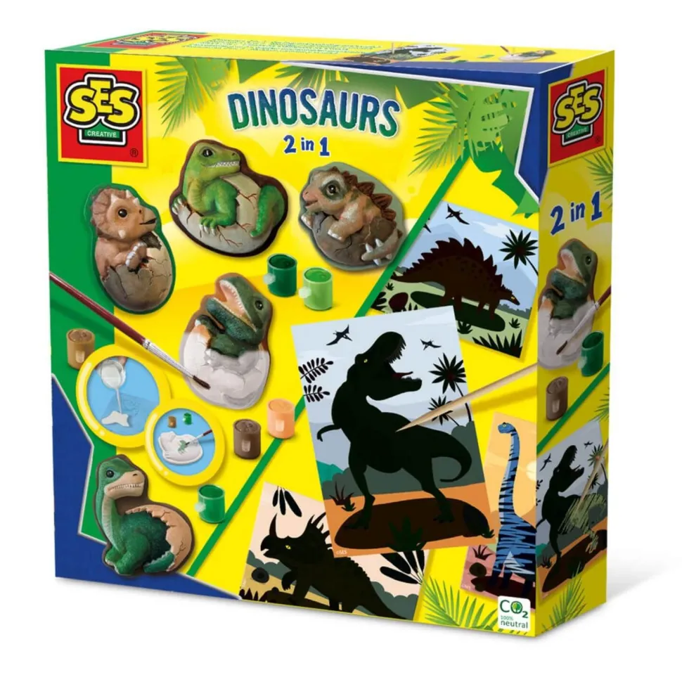 Dinosaures 2 en 1 - Moulage et peinture - SES Creative