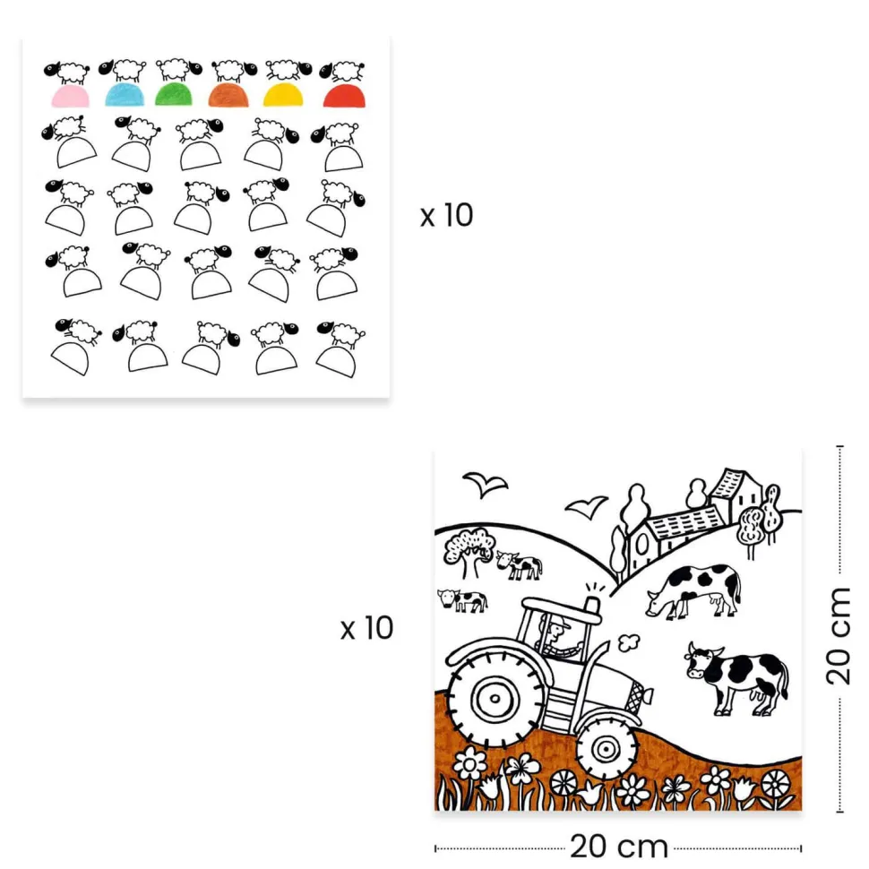 Distributeur de coloriages : Ferme - Djeco