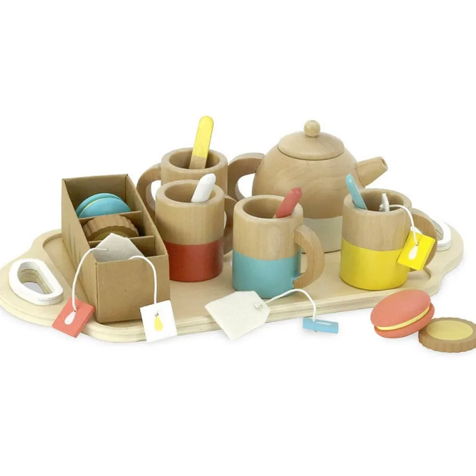 Dînette en bois : Service à thé en bois 21 pièces - Vilac