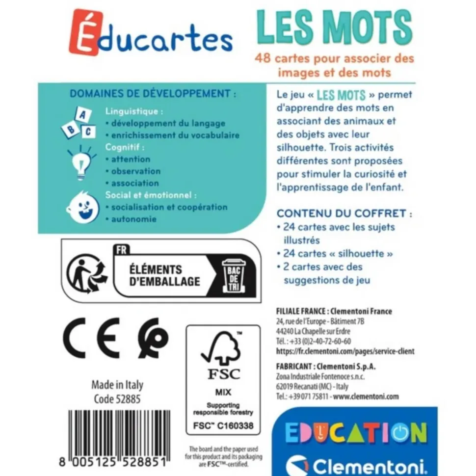 Éducartes : Les mots - Clementoni