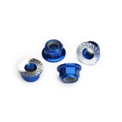 Ecrous 5Mm Aluminium Anodise Bleu, Dentele (X8) - Traxxas - Traxxas