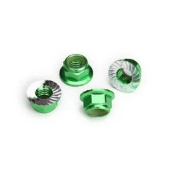 Ecrous 5Mm Aluminium Anodise Vert, Dentele (X8) - Traxxas - Traxxas