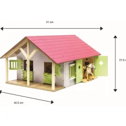 Ecurie de 2 boxes en bois pour chevaux (1:24) - Kids Globe Horses