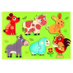 Encastrement 12 pièces en bois : Coucou prairie - Djeco