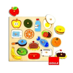 Encastrement 14 pièces en bois : Puzzle dedans dehors - Goula