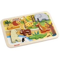 Encastrement 7 pièces en bois : Chunky Puzzle Zoo - Janod