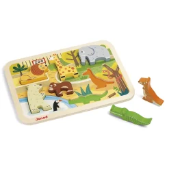 Encastrement 7 pièces en bois : Chunky Puzzle Zoo - Janod