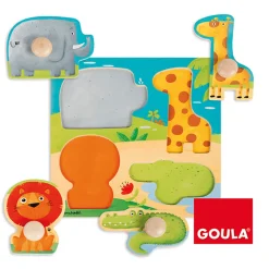 Encastrement 4 pièces en bois : Animaux Sauvages - Goula