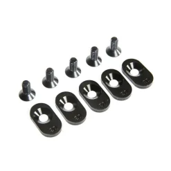 EngineMntInsert&Screws, BLK, 20T(5): 5ive-T 2.0 - Losi - TLR
