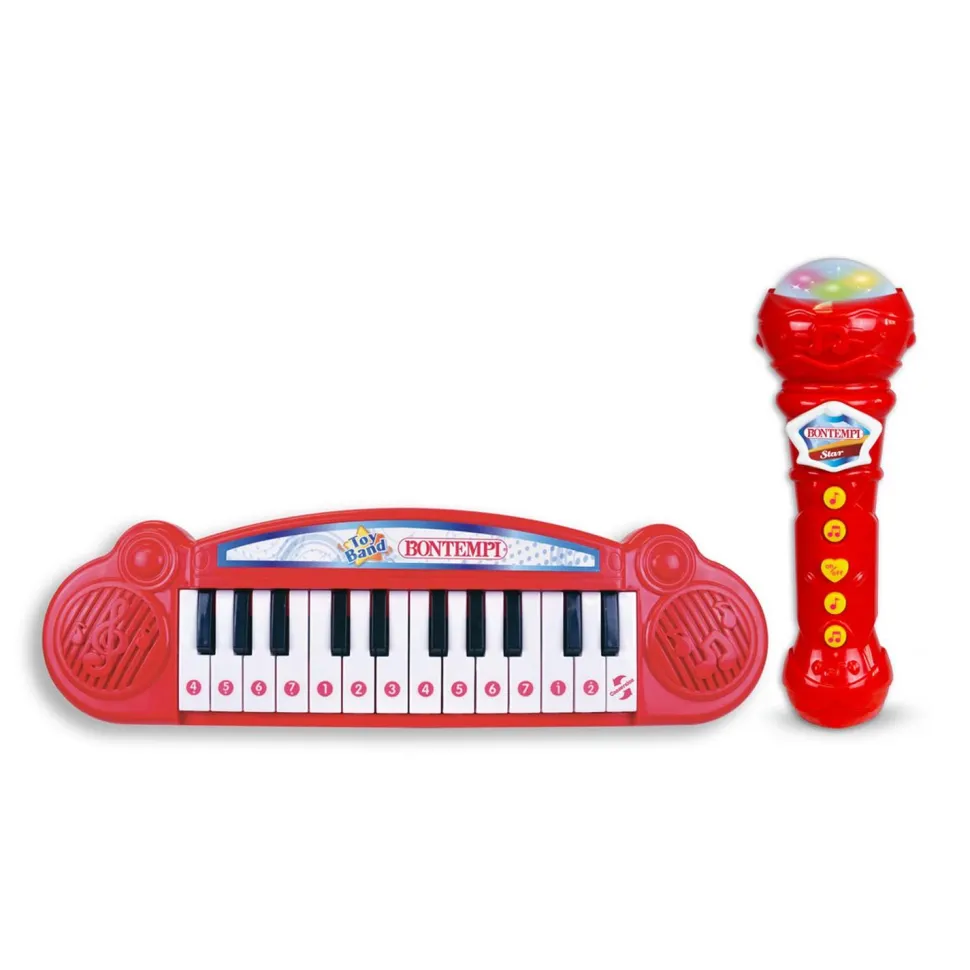 Ensemble de clavier électronique + micro rouge - Bontempi