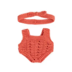 Ensemble tricoté - grenouillère et bandeau pour poupées 21cm - Miniland