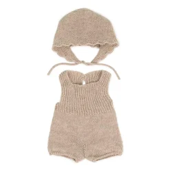 Ensemble tricoté - grenouillère et bonnet pour poupées 38cm - Miniland