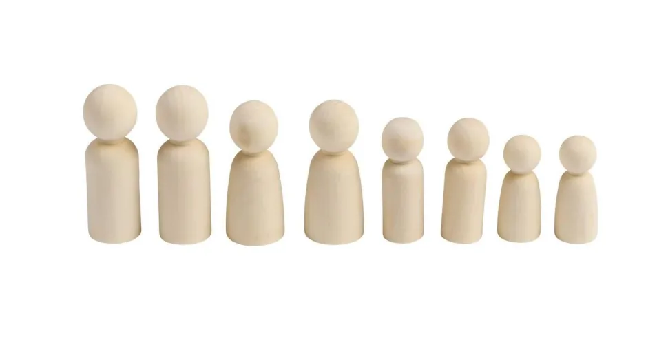 Famille humaine en bois, set de 8 - Eduplay
