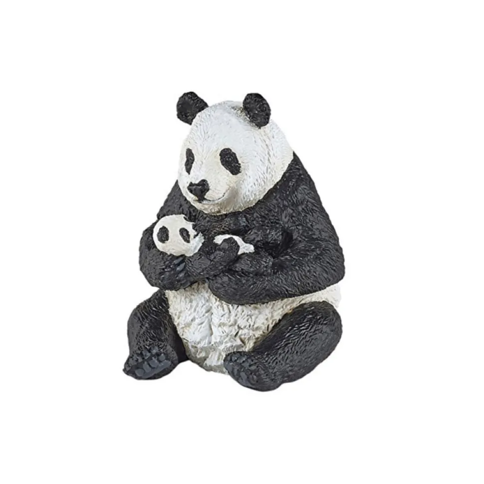 Figurine : Panda assis et son bébé - Papo